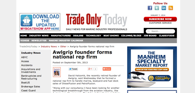 Awlgrip Founder Forms National Rep Firm